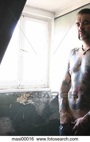 Stock Photograph - tattoo, detail, window, windows, fierce, emo. Fotosearch