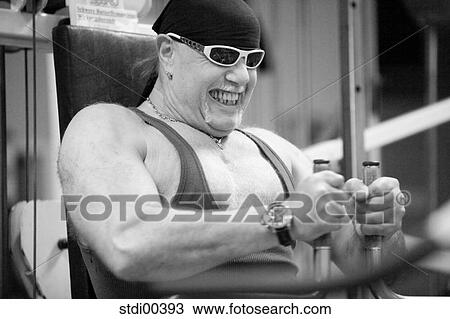 Stock Image - upper part of the body, bodybuilding, torso, sport, shop, arms. Fotosearch