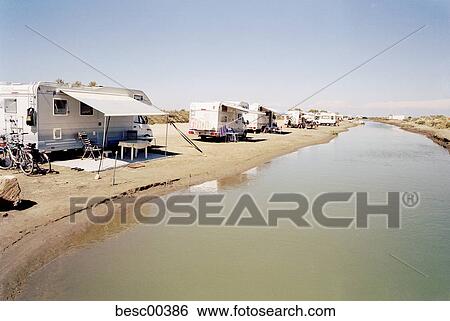vacation, row, leave, waters, aquatic, camper van, camping View Large Photo Image Stock Photograph - vacation, row, leave, waters, aquatic, camper van, camping. Fotosearch