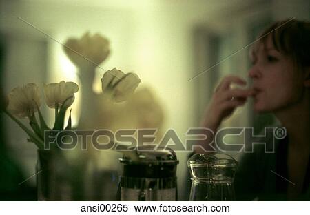 Stock Photography - woman, hand, profile, blurred, unnoted, unwatched, deepened. Fotosearch