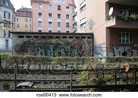 Zurich, train, graffiti, station, rail tracks, tracks, rails View Large Photo Image Stock Image - Zurich, train, graffiti, station, rail tracks, tracks, rails. Fotosearch
