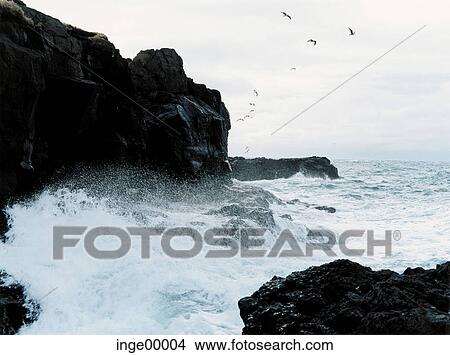 Ólafsvìk, coldness, rough sea, landscape, scenery, cliffs, sea View Large Photo Image Picture - Ólafsvìk, coldness, rough sea, landscape, scenery, cliffs, sea. Fotosearch