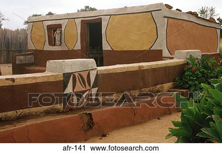 Colourful Ndebele House South Africa View Large Photo Image Stock Image - Colourful Ndebele House South Africa. Fotosearch
