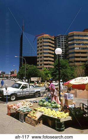 Stock Photo - Fruit Sellers Street Stall Johannesburg South Africa. Fotosearch