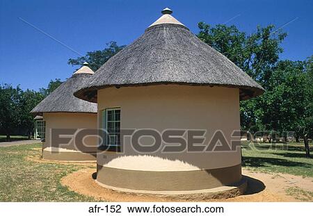 Stock Image - Huts Pretoriuskop Kruger National Park South Africa. Fotosearch