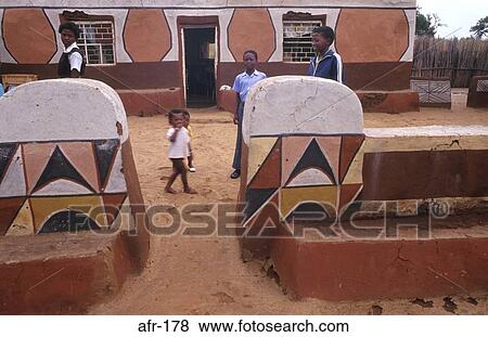 Ndebele Homestead South Africa View Large Photo Image Stock Photo - Ndebele Homestead South Africa. Fotosearch
