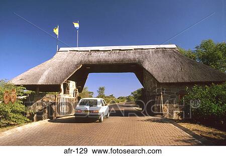 Thatched Gatehouse Kruger National Park South Africa View Large Photo Image Stock Photo - Thatched Gatehouse Kruger National Park South Africa. Fotosearch