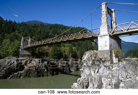 Alexandra Suspension Bridge over Fraser River Canada View Large Photo Image Stock Photo - Alexandra Suspension Bridge over Fraser River Canada. Fotosearch