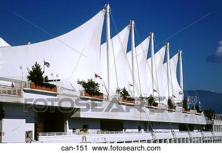Stock Image - Curved Roof Design on Building Vancouver Canada. Fotosearch