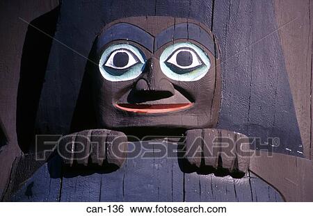 Face on Totem Pole Stanley Park Vancouver Canada View Large Photo Image Stock Photograph - Face on Totem Pole Stanley Park Vancouver Canada. Fotosearch