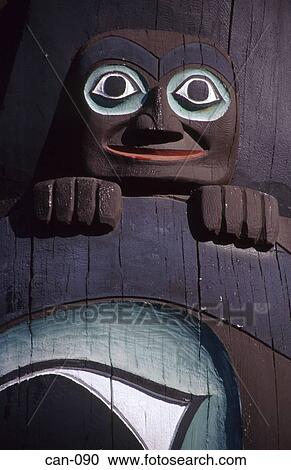 Face on Totem Pole Vancouver Canada View Large Photo Image Stock Image - Face on Totem Pole Vancouver Canada. Fotosearch