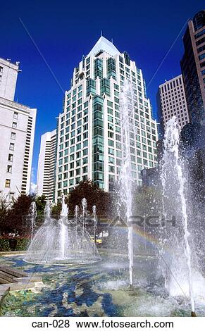 Modern Office Block and Fountains Vancouver Canada View Large Photo Image Stock Photo - Modern Office Block and Fountains Vancouver Canada. Fotosearch