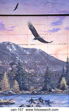 Mural of Wilderness Landscape Canada View Large Photo Image Stock Photo - Mural of Wilderness Landscape Canada. Fotosearch