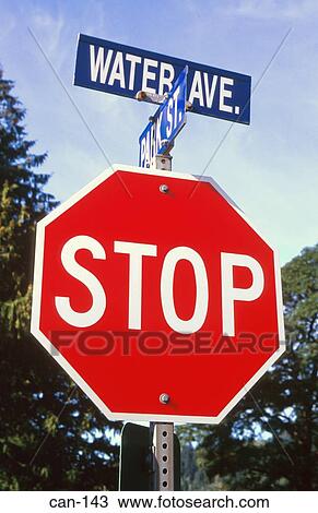 Octagonal Red Stop Sign Canada View Large Photo Image Stock Image - Octagonal Red Stop Sign Canada. Fotosearch