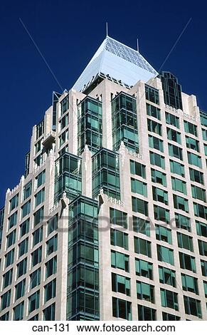 Stock Image - Pointed Roof of Skyscraper Vancouver Canada. Fotosearch
