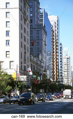 View Along Hornby Street Downtown Vancouver Canada View Large Photo Image Stock Photo - View Along Hornby Street Downtown Vancouver Canada. Fotosearch