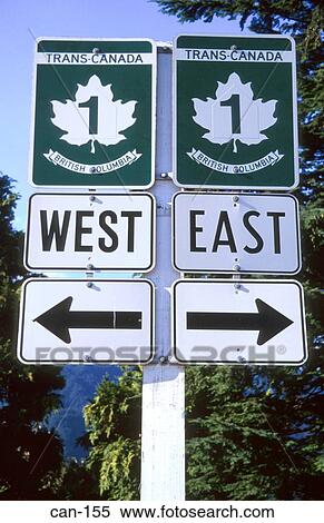 West and East Direction Arrows on Highway Canada View Large Photo Image Stock Photography - West and East Direction Arrows on Highway Canada. Fotosearch