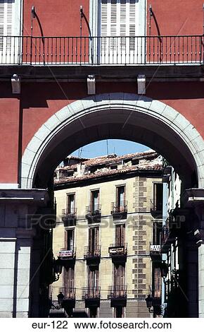 Archway Plaza Mayor Madrid Spain View Large Photo Image Stock Image - Archway Plaza Mayor Madrid Spain. Fotosearch