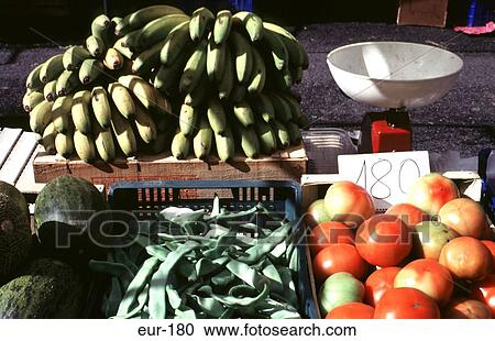 Bananas Apples Melons Beans Spain View Large Photo Image Stock Image - Bananas Apples Melons Beans Spain. Fotosearch