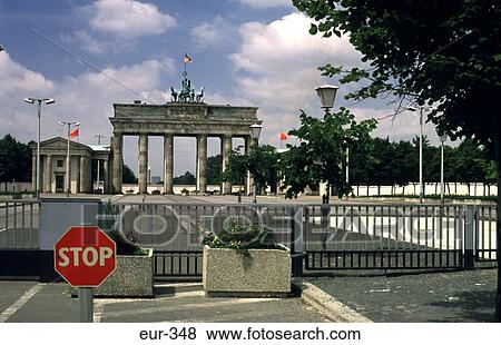 Brandenburg Gate from Barrier (pre-1989) Berlin View Large Photo Image Stock Photo - Brandenburg Gate from Barrier (pre-1989) Berlin. Fotosearch