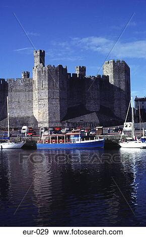 Caernavon Castle Wales UK View Large Photo Image Stock Photo - Caernavon Castle Wales UK. Fotosearch