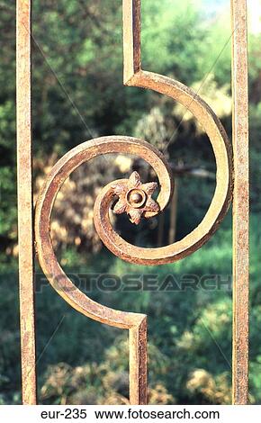 Stock Photography - Cast Iron Gate Montreaux Switzerland. Fotosearch