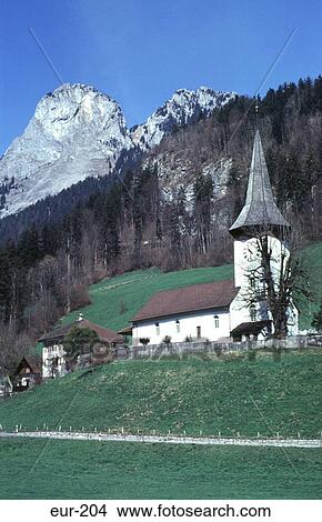 Church Zweisimmen Switzerland View Large Photo Image Picture - Church Zweisimmen Switzerland. Fotosearch