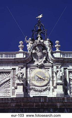 Clock and Weather Vane Palacio Real Madrid Spain View Large Photo Image Stock Image - Clock and Weather Vane Palacio Real Madrid Spain. Fotosearch