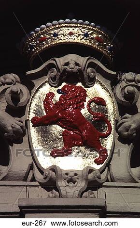 Stock Photo - Detail of Emblem Parliament Building The Hague NL. Fotosearch