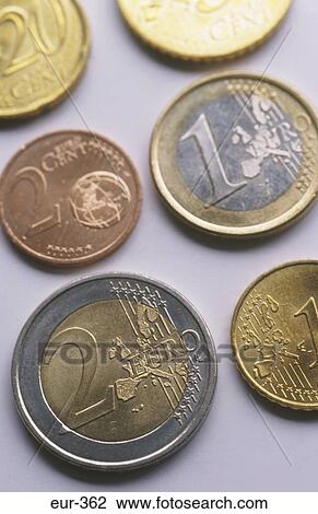 Stock Image - Display of Euro Coins. Fotosearch