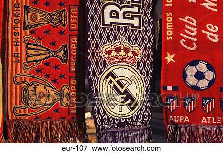 Football Scarves Madrid View Large Photo Image Stock Photo - Football Scarves Madrid. Fotosearch