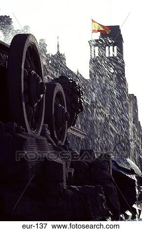 Fountain Plaza De Cibeles Madrid Spain View Large Photo Image Stock Photo - Fountain Plaza De Cibeles Madrid Spain. Fotosearch