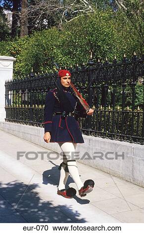Stock Image - Palace Guard Athens Greece. Fotosearch