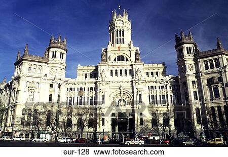 Palacio De Comunicaciones Madrid Spain View Large Photo Image Stock Photo - Palacio De Comunicaciones Madrid Spain. Fotosearch