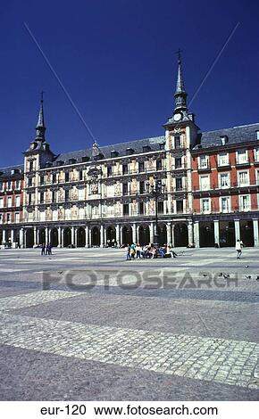 Plaza Mayor Madrid Spain View Large Photo Image Stock Image - Plaza Mayor Madrid Spain. Fotosearch