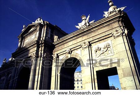 Stock Photograph - Puerta De Alcala Plaza De La Independencia Madrid. Fotosearch