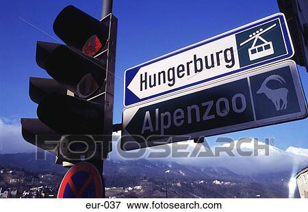 Road Sign Innsbruck Austria View Large Photo Image Stock Photo - Road Sign Innsbruck Austria. Fotosearch