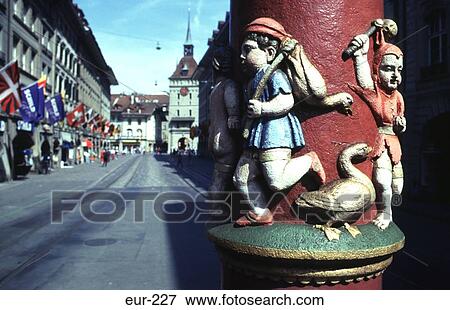 Stock Photo - View of Decorated Lamppost Bern Switzerland. Fotosearch