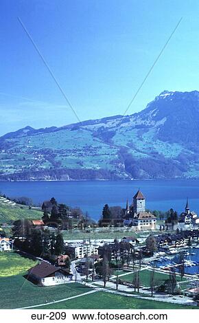 View over Spiez Switzerland View Large Photo Image Stock Photo - View over Spiez Switzerland. Fotosearch