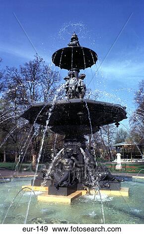 Stock Photo - Water Fountain Jardin Anglais Geneva. Fotosearch