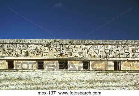 Stock Photo - Aztec Stone Wall at Teotihuacan Mexico. Fotosearch