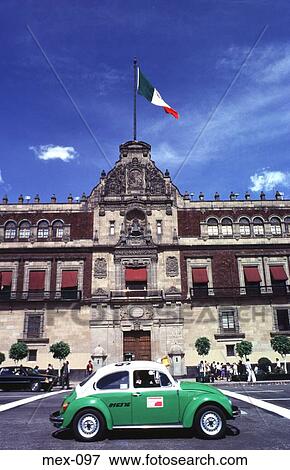 Beetle Taxi outside Palacio Nacional Mexico City View Large Photo Image Stock Photo - Beetle Taxi outside Palacio Nacional Mexico City. Fotosearch