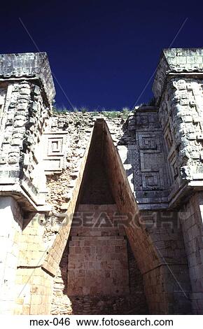 Carved Triangular Arch Mayan Site Uxmal Yucatan View Large Photo Image Stock Photograph - Carved Triangular Arch Mayan Site Uxmal Yucatan. Fotosearch