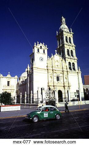 Church with Tower and Taxi Monterrey Mexico View Large Photo Image Stock Photo - Church with Tower and Taxi Monterrey Mexico. Fotosearch