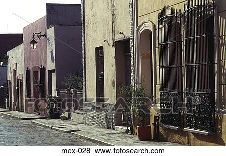 Colonial House Fronts Monterrey Mexico View Large Photo Image Stock Photo - Colonial House Fronts Monterrey Mexico. Fotosearch