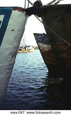 Stock Photo - Fishing Boats in Topobampo Harbour Mexico. Fotosearch