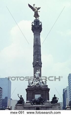 Full View of El Angel Column Mexico city View Large Photo Image Stock Image - Full View of El Angel Column Mexico city. Fotosearch