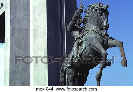Picture - Statue of Horse and Rider Gran Plazza Monterrey. Fotosearch