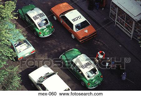 Street Scene of Taxis Viewed from Above Mexico City View Large Photo Image Stock Image - Street Scene of Taxis Viewed from Above Mexico City. Fotosearch
