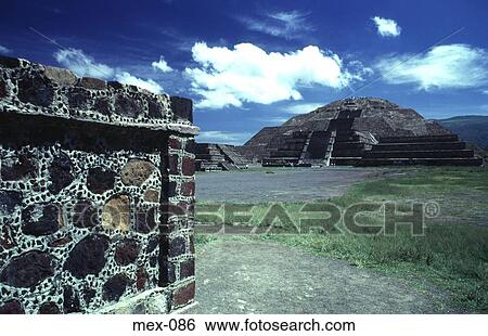 Stock Photograph - View to Pyramid of the Moon Mexico. Fotosearch